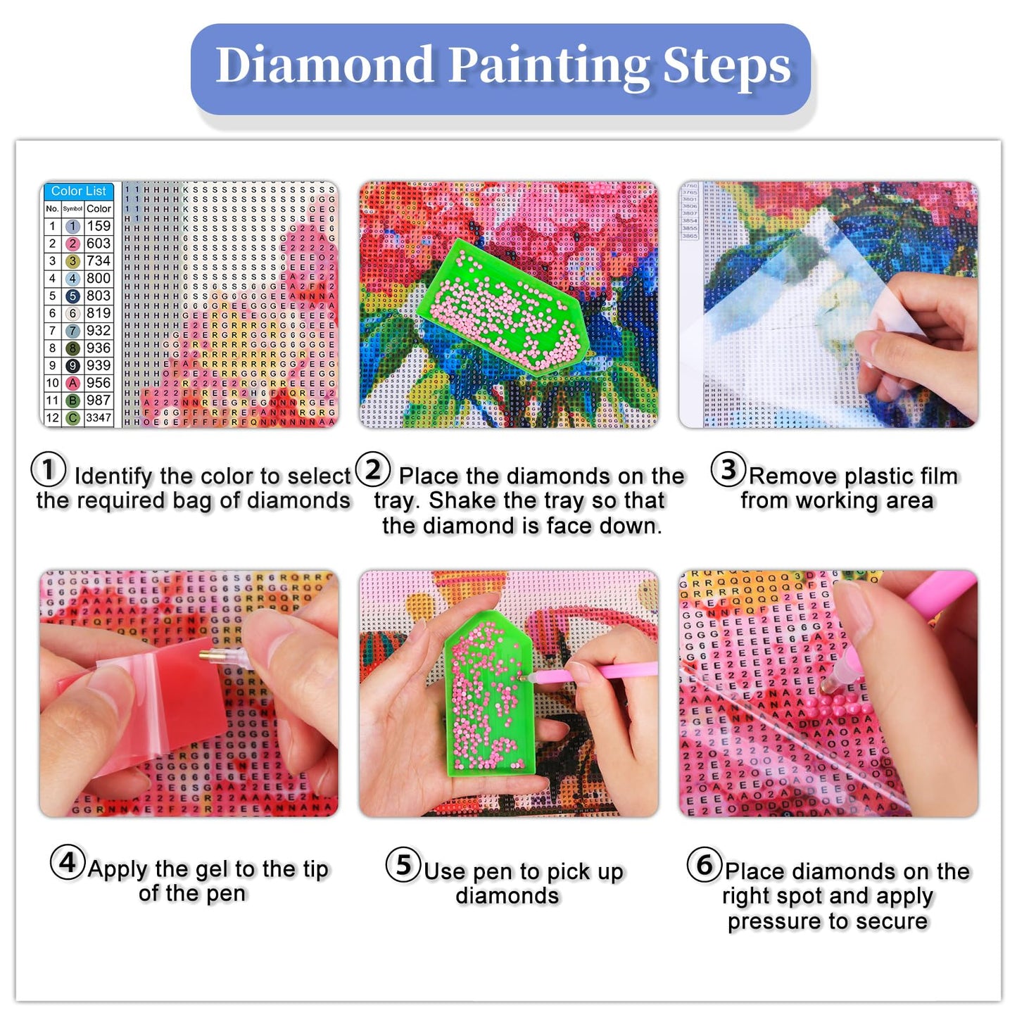 12 Pack Flowers Diamond Art Kits Packs for Adults, 5D Diamond Painting Kit Sets with Tools for Beginners DIY Full Drill Diamonds Paintings Crafts Gem Art by Number Gift Home Wall Decor (12x16 Inch)
