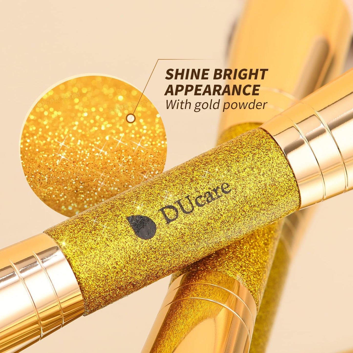 DUcare Foundation Brush Contour Bronzer Makeup Brush Double Ended Self Tanner Brush Sculpting Brush for Blending Liquid Powder Concealer Cream Cosmetics Blush Buffe