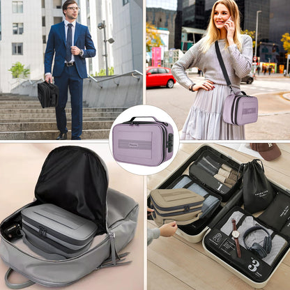 BALEINE Large Storage Bag with Combination Lock, Water-resistant Travel Organization Case (Lilac)