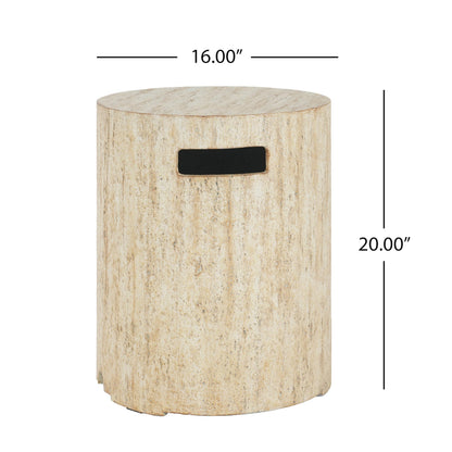 Christopher Knight Home Hearth Outdoor Fire Pit and Tank Holder Set, Lightweight Concrete Tank Table, 40000BTU Round Fire Pit, Concrete Patio Fire Table, No Assembly Needed, Travertine Beige