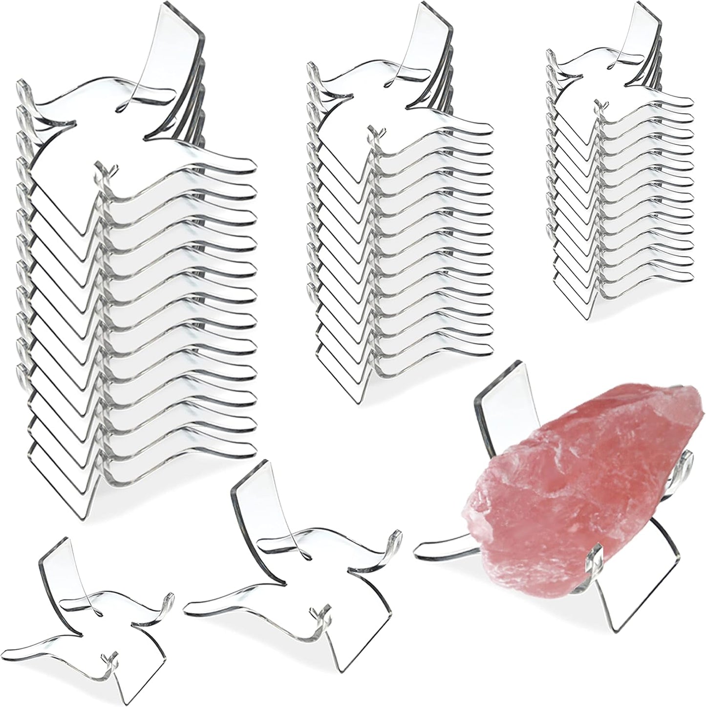Rock Display Stand, 36 PCS Acrylic Holder for Small Items: Crystal, Rock Painting, Geodes, Mineral, Agate, Fossil,