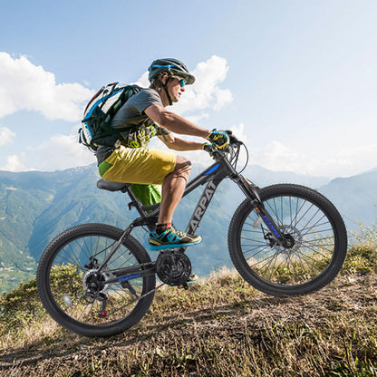 KIAPALNO 26 Inch Mountain Bike, Dual Full Suspension 21 Speed Womens Mens Mountain Bikes, Commuter Bike with Carbon Steel Frame and Dual Disc Brakes