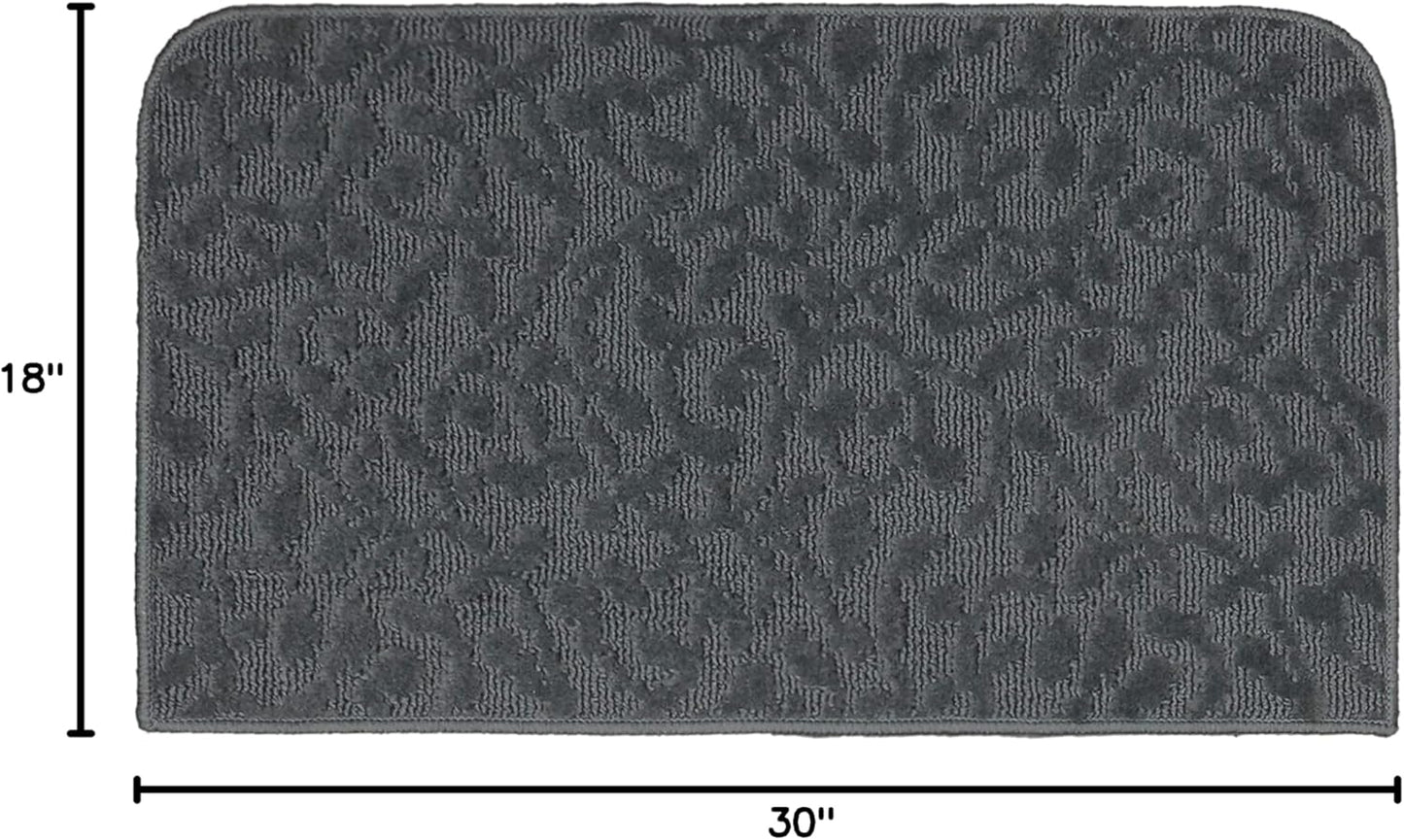 Garland Rug Ivy 18 in X 30 in Cinder Gray Area Rug - Soft, Durable Geometric Solid Color Rug for High-Traffic Areas