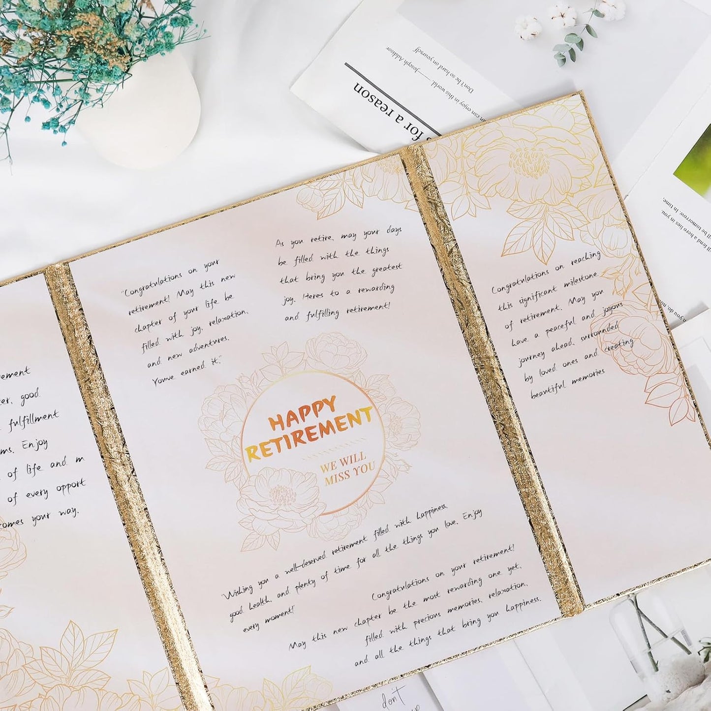 Retirement Party Decorations - Happy Retirement Guest Book Alternative, Gifts for Women Men, Farewell Party Supplies
