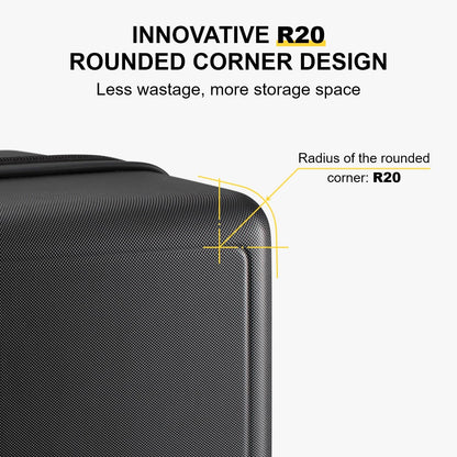 LEVEL8 Trunk Luggages, Large Suitcase 28 Inch Luggage with Spinner Wheels, Luminous Textured Checked Lightweight Hard Shell with Tsa Lock, Black