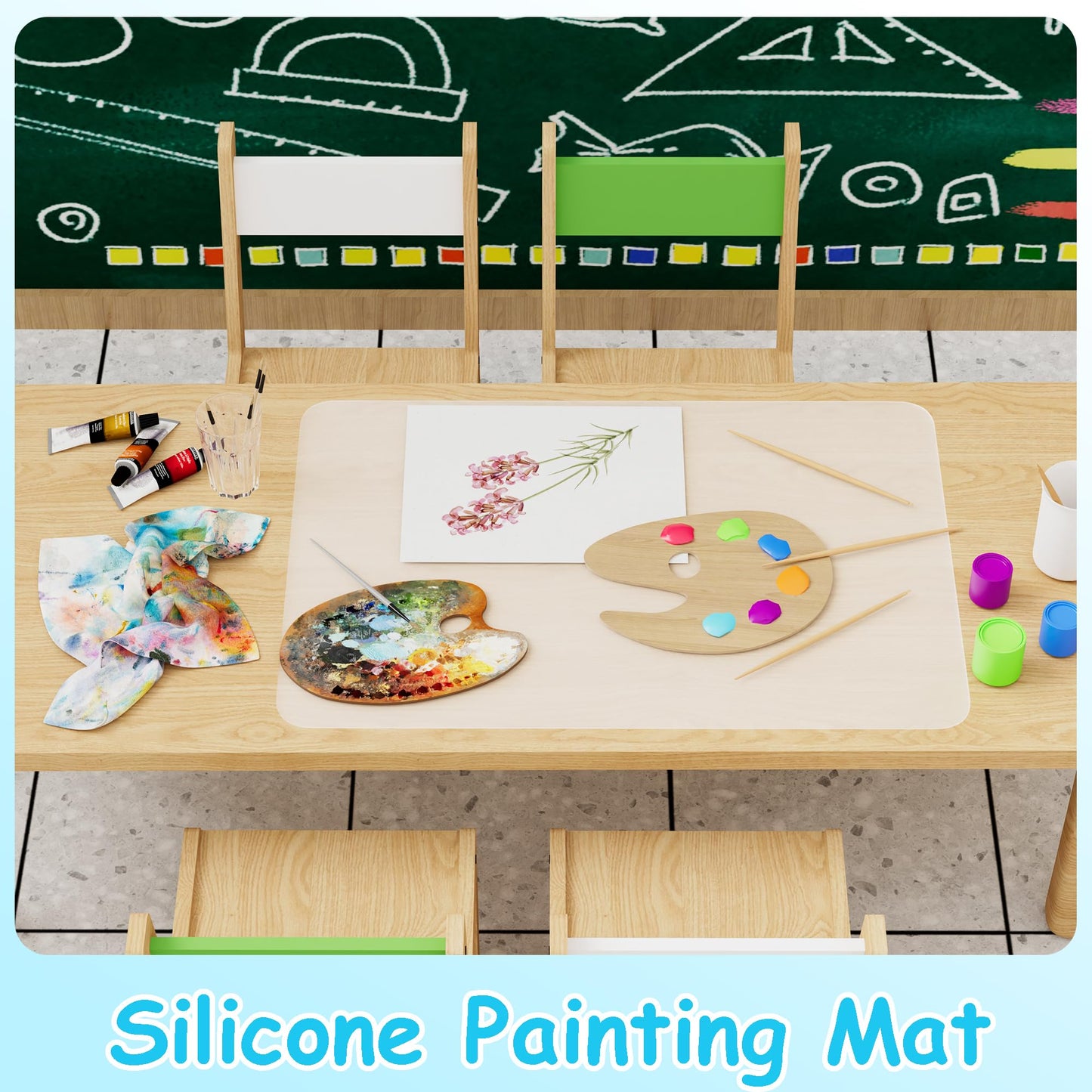 PABUSIOR Large Silicone Mat for Crafts: Heat Resistant Non-Slip 19.7×29.5 In Translucent Silicone Liner for Jewelry, Epoxy Resin, Glitter Slime, Manicure, DIY Sheet, 1/Pack