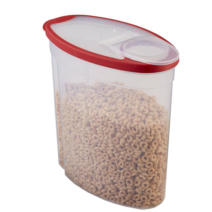 Rubbermaid Flex and Seal Cereal Keeper, 1.5 Gallon, BPA-Free, Clear with Red Lid, Airtight