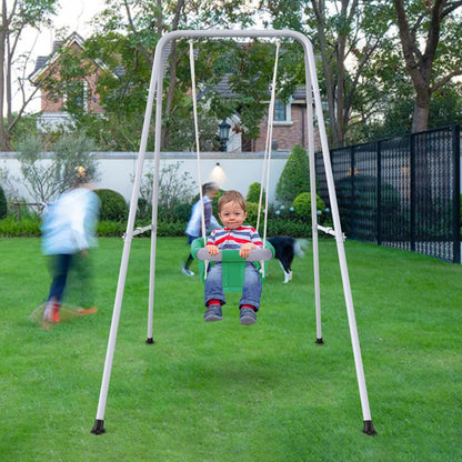 2 in 1 Baby Jumper with Swing-Indoor and Outdoor Use, Baby Jumpers and Bouncers, Toddler Swing with Foldable Stand（Green）