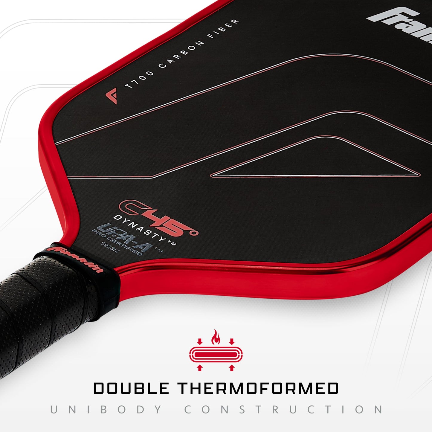 Franklin Sports PRO Pickleball Paddles – C45 Carbon Fiber Series - Official USAP + UPA Approved – Pro Player Design, Dynasty 16MM RED