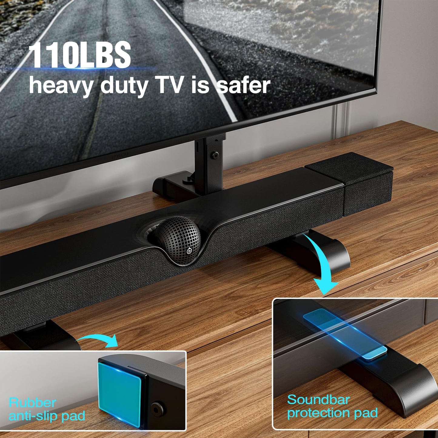 HOLMAXD Universal TV Stand for 19-75 Inch LCD LED TVs, Height Adjustable TV Legs Replacement Hold up to 110 lbs, Table Top TV Stand Base, Max VESA 800X600mm