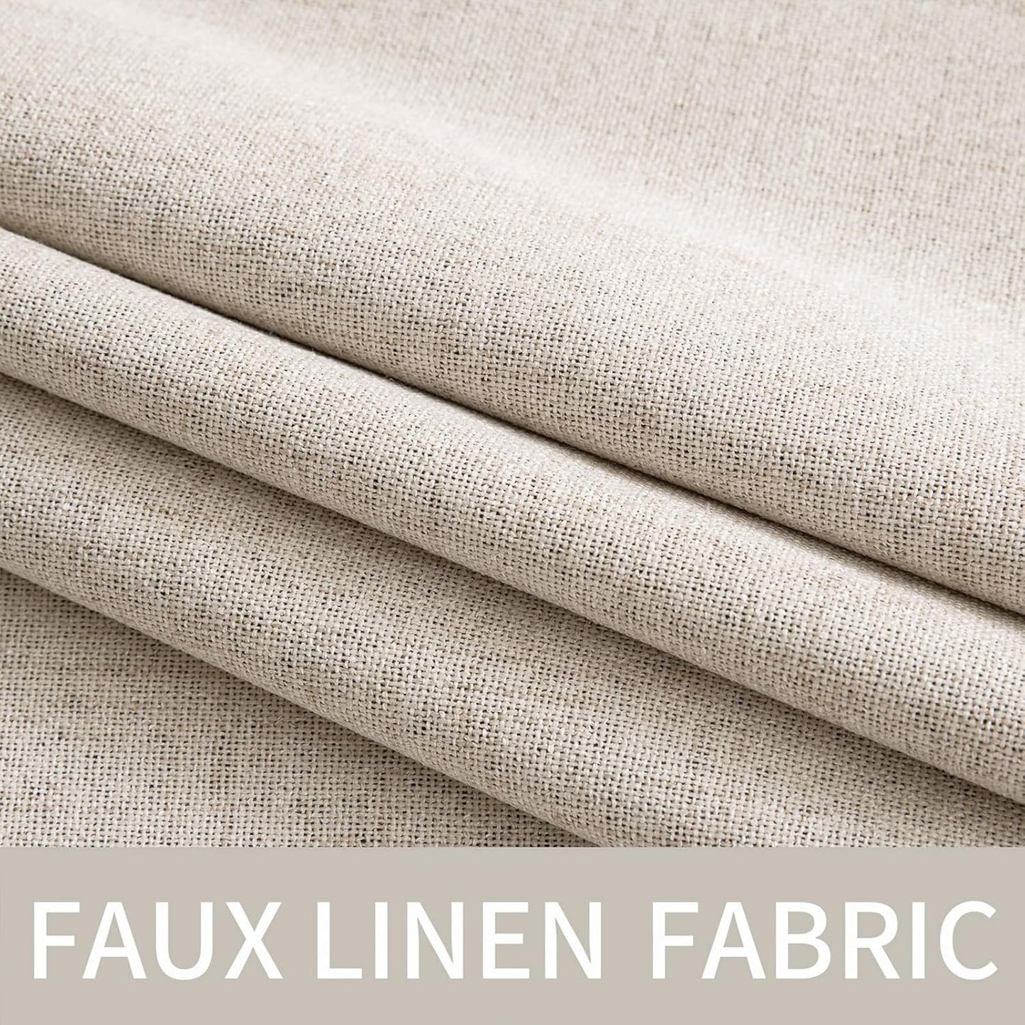 MIULEE 90-Inch Linen Textured Blackout Curtains - Thermal Insulated Grommet Drapes for Bedroom & Living Room | 52 x 90 Inch (2 Panels)