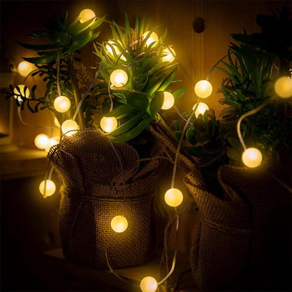 1 Pack 10 30 8 Hiboom Globe Ball String Lights, Ft LEDs Lighting Modes Battery Operated Fairy Lights with Remote Timer