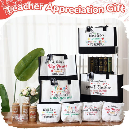 Paterr 24 Pcs Teacher Appreciation Gifts for Women Thank You Inspirational Gifts in Bulk for Graduation Tote Bags (Forever)