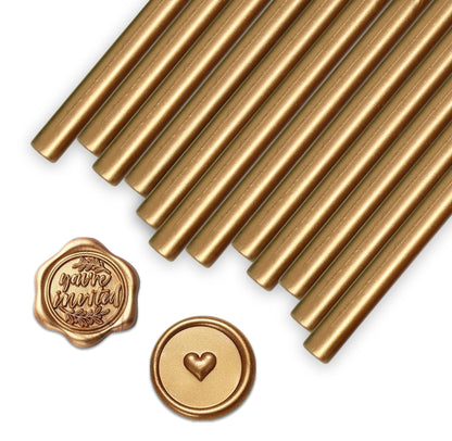 Pack of 50 Premium Mailable Glue Gun Sealing Wax Sticks for Mini Glue Guns – Antique Gold Wax Seals for Letters, Invitations, Cards, Envelopes & Gifts