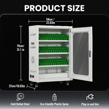 rcqeuiol 50 Device Cell Phone Charging Stations, Mobile Phone Charging Cabinet, Cellphone USB Charging Station Lockers, Rechargeable Cellphone Locker Storage Charging Station (White, 50 Slots)