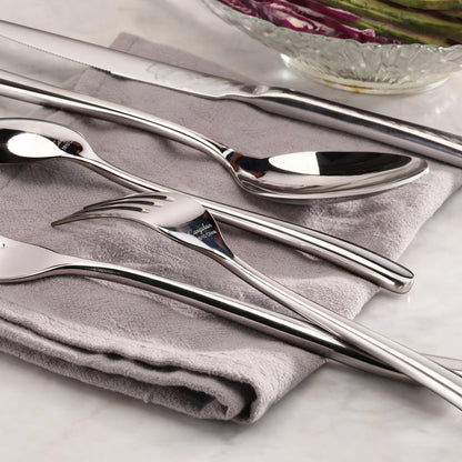Cangshan RAIN II Flatware Set, Stainless Forged, Window Box, Metallic Finish (47-Piece)