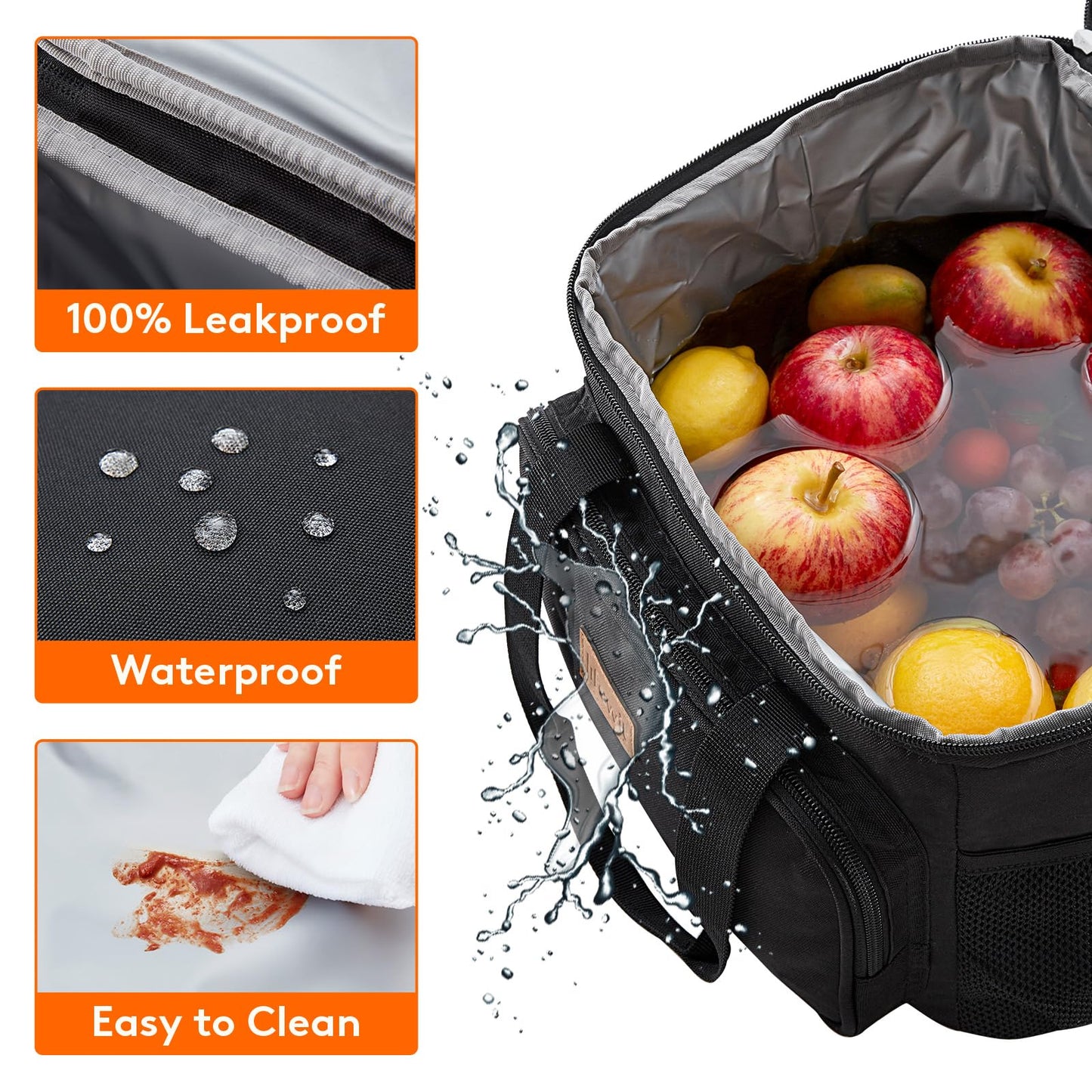 Lifewit Large Lunch Bag, Insulated Lunch Box, Soft Cooler Cooling Tote for Adult Men Women, Black 24-Can (15L)