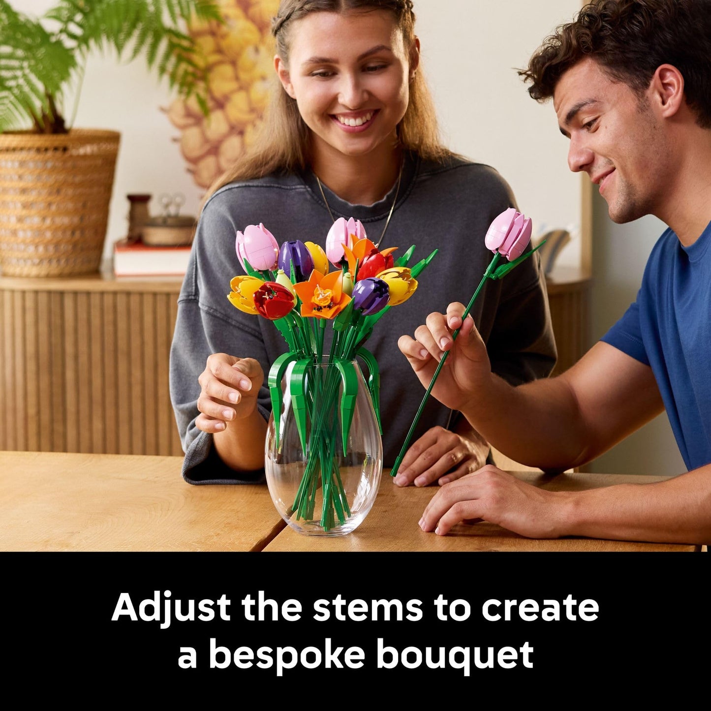 LEGO Botanicals Tulip Bouquet Building Set for Adults - Gift for Birthdays - Bedroom, Book Shelf & Office Decor for Women & Men, Ages 18+ - Artificial Flowers Crafting Kit - 11501