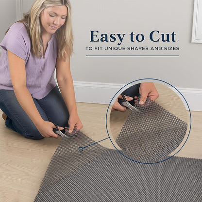 Veken Rug Pad Gripper - Non-Slip 5x8 Ft Thick Mat for Hardwood & Tile Floors - Dark Grey Anti-Skid Design
