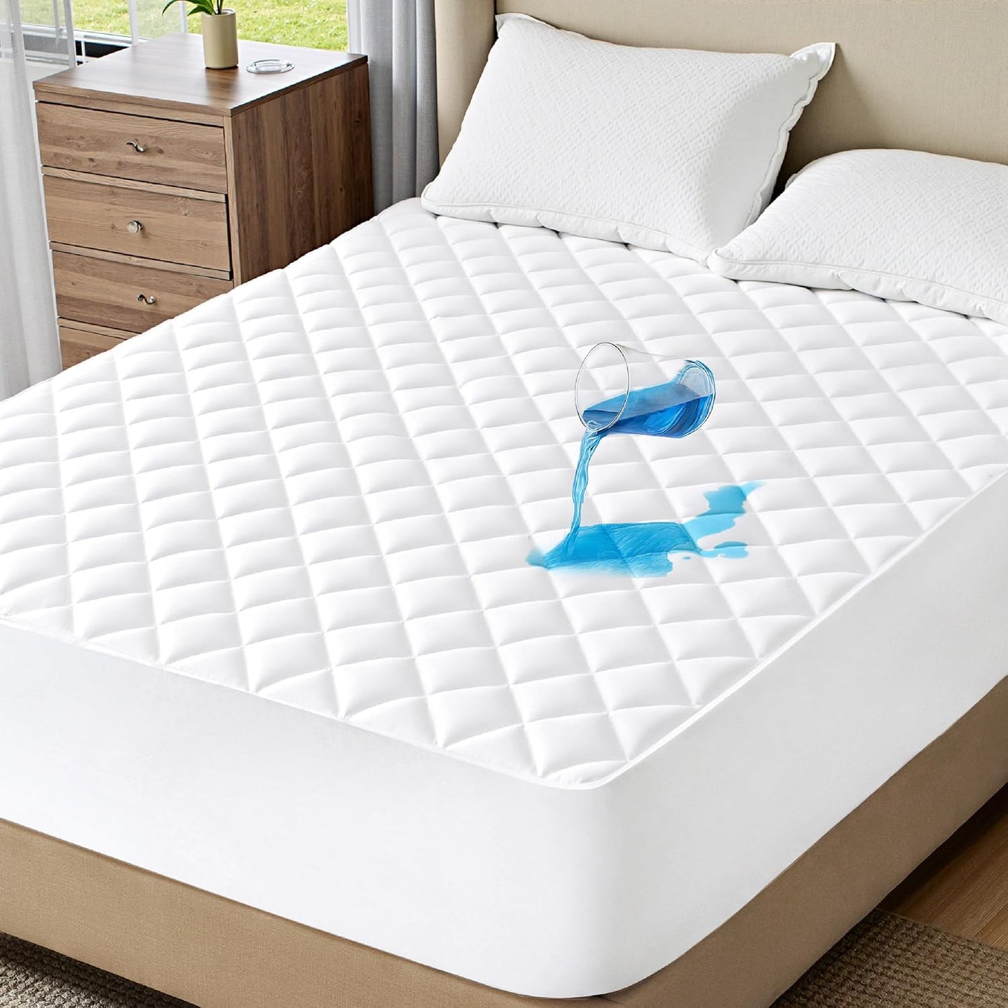 22 Inches, Bedsure Full Mattress Protector, Quilted Mattress Topper Full with Deep Pocket up to Soft Breathable