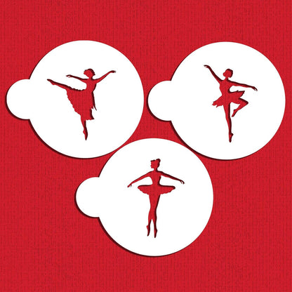 Designer Stencils Ballerina Cookie Stencil Set, Beige/Semi-Transparent, fits 3 inch circle