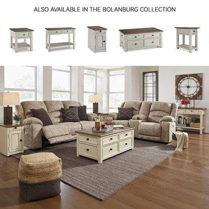 Signature Design by Ashley Bolanburg Sofa Table, Two‑Tone Wood Console With Drawers, Antique Finish With Metal Hardware, Ideal for Entryway or Living Room Display, Antique White