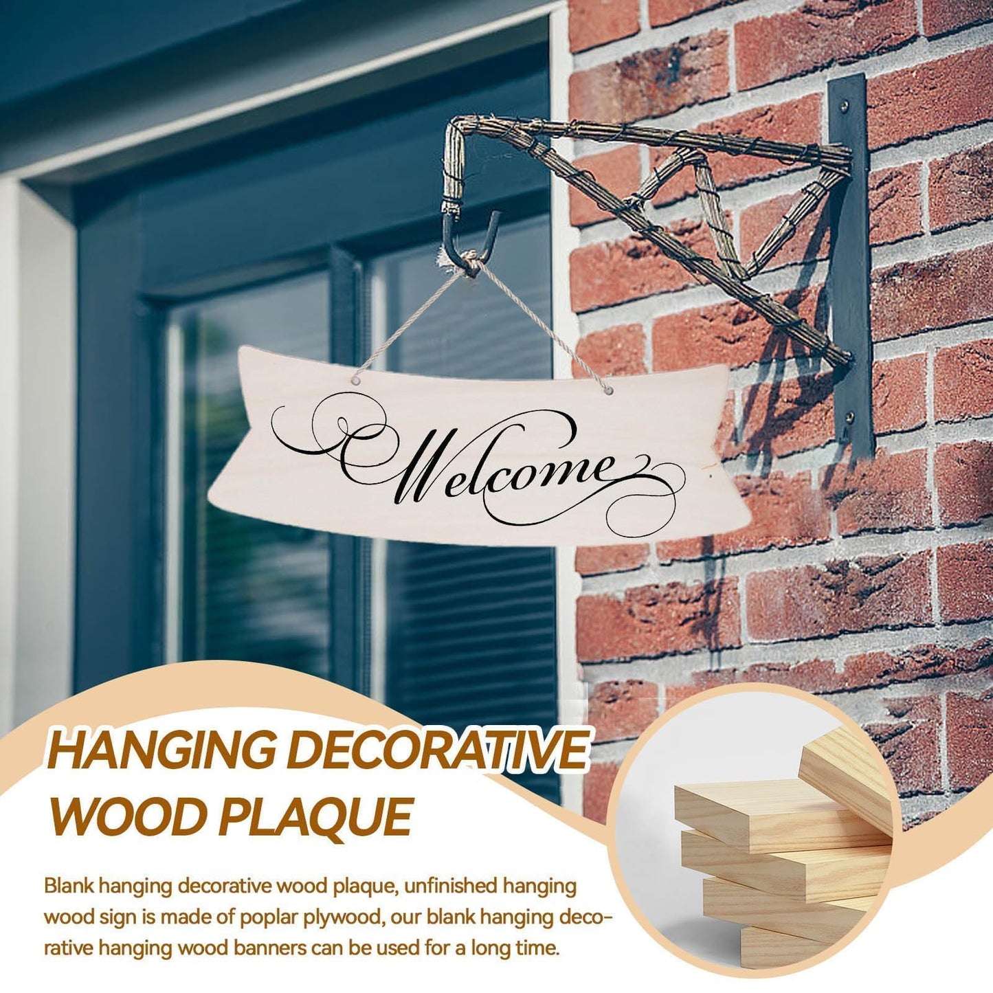 Unfinished Hanging Wood Sign, 10Pcs Wooden Arrows for Crafts Wooden Sign with Rope Blank Hanging Decorative Woodens Plaque for Crafts