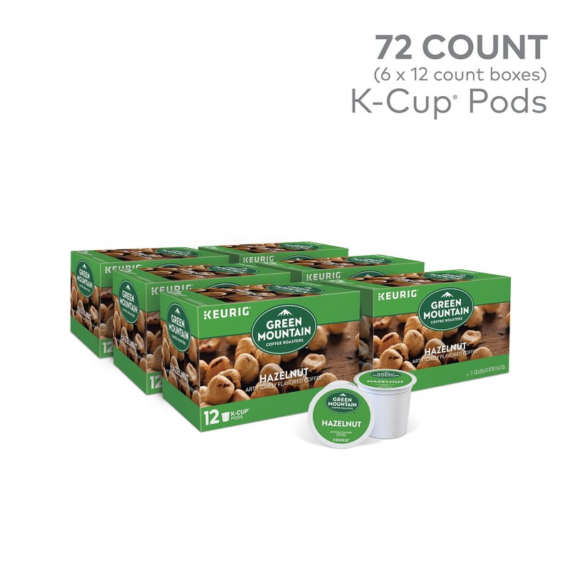 Green Mountain Coffee Roasters Hazelnut and Nantucket Blend Keurig K-Cup Pods, Light and Medium Roast Coffee