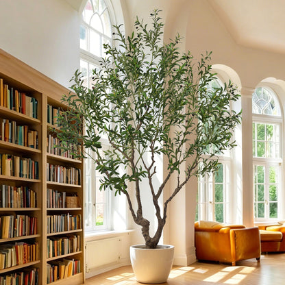 Faux Olive Tree 8.2ft(98in) Tall with Large Realistic Trunks and Big Olive Fruits, Fake Floor Potted Artificial Plants for Home Office Garden Indoor Decor (8.2feet)