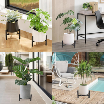 2 8-10inch Vigordream Metal Plant Stand, Adjustable Heavy Duty Sturdy Plant Holder for Indoor Outdoor Use, Height