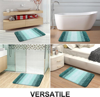 OLANLY Luxury Toilet Rugs - Extra Soft Microfiber U-Shaped Bath Mat 24x20 | Non-Slip & Machine Washable in Blackish Green