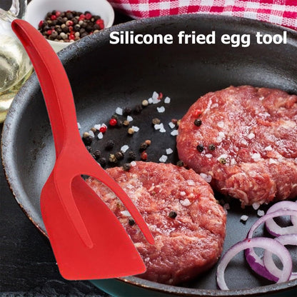 Egg Flipper Spatula Tongs 2-in-1,Ergonomic Handle, Withstands High Temperatures, Suitable for making hash browns, hamburgers, steaks, fried eggs, and pancakes (3 Pack)