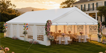 YITAHOME 20x33FT Heavy Duty Party Tent Outdoor Wedding Event Shelters Upgraded Galvanized Canopy with Large White Roof, Removable PVC Sidewalls & 3 Storage Bags carpa para Fiestas