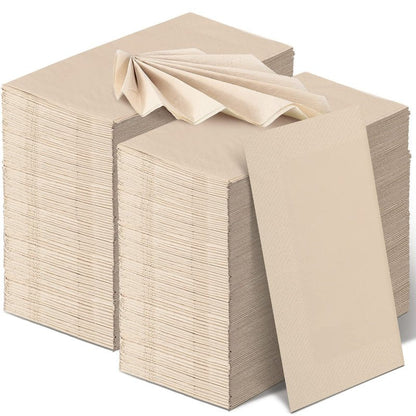 WILLBOND 800 Count Disposable Paper Napkins Bulk Bamboo Paper Towels Disposable Hand Towels for Bathroom Eco Unbleached Brown Dinner Napkins