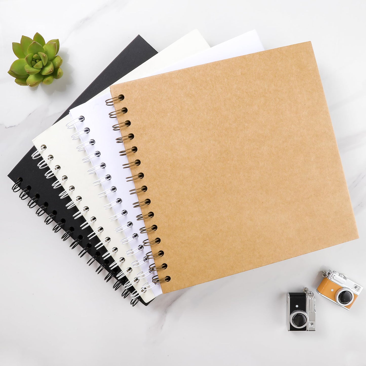 MEMOTOR Scrapbook 10 x 10 Inch DIY Photo Album, Memory Book for Parents and Kids, Hardcover Kraft Paper Brown 20 Sheets/ 40 Pages