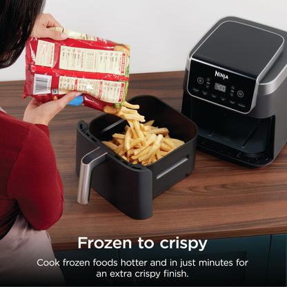Ninja XL Air Fryer with MaxCrisp | 6.5 QT Capacity | 6-in-1 Max Crisp, Air Fry, Roast, Bake, Reheat & Dehydrate | 450°F Temp | 1750 Watts | Nonstick Basket, Crisper Plate & Recipe Guide | Grey | AF181