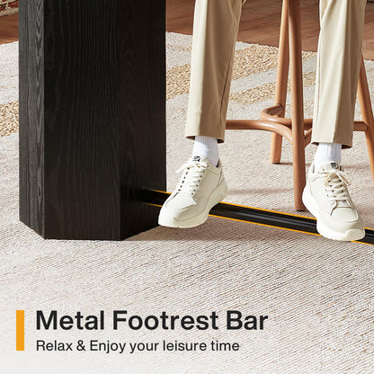 Tribesigns 70.9" Extra Long Bar Table, Industrial Counter Height Table, Rectangular Bar Height Tables with Metal Footrest for Kitchen Dining Room, Living Room, Pub (Rustic Brown & Black)