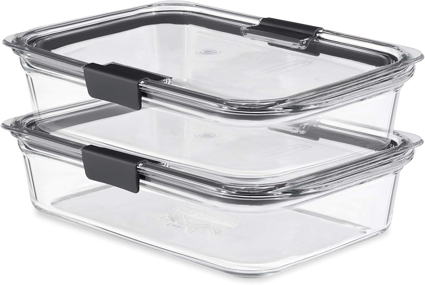 Rubbermaid Brilliance Glass Storage Containers - 8-Cup, 2-Pack | Durable & Clear Design