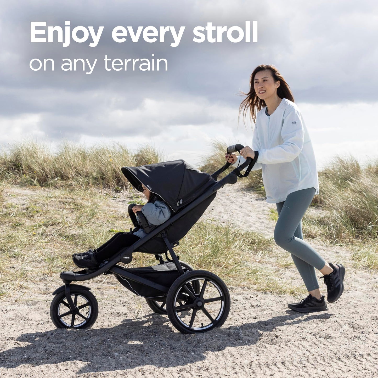 Thule Urban Glide 3 Single Child All-Terrain Stroller, Full-Suspension System, Air-Filled Tires, Upright seat with Adjustable Recline and Built-in legrest