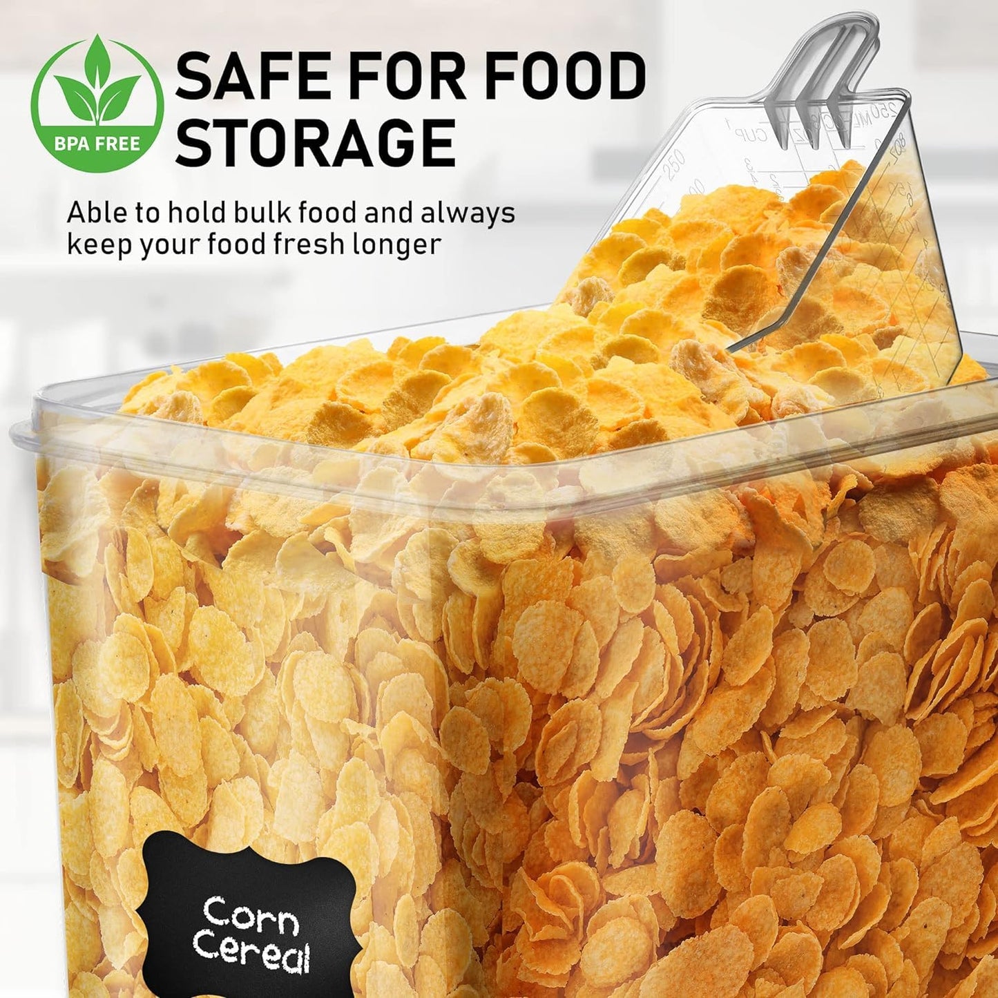 WHITE FEATHER SUPPLIES 8.5L/287Oz Extra Large Airtight Food Storage Containers (2 PC) with Lids, Kitchen and Pantry Organization Containers for Baking Supplies, Cereal, Flour, Sugar, Rice (BPA Free)