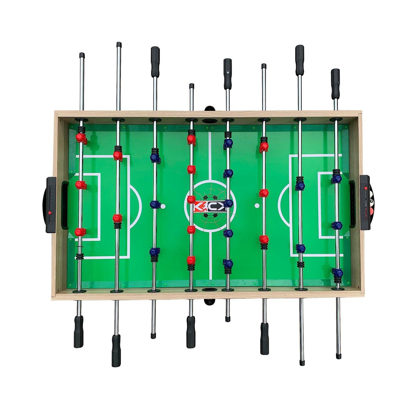 KICK Quatro 55" 4-in-1 Multi Game Table (Brown) – Foosball, Billiards/Pool, Push Hockey & Ping Pong