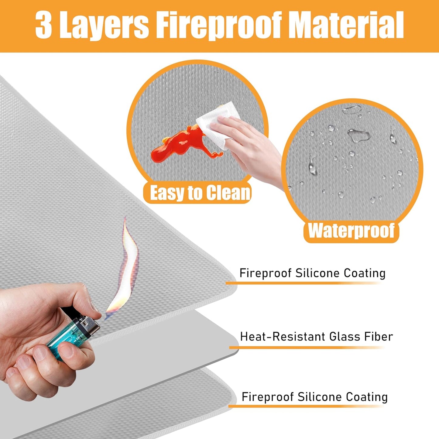 Heat Resistant Kitchen Mats for Countertop 24x31in, Coffee Bar Mat to Protect Quartz Countertop