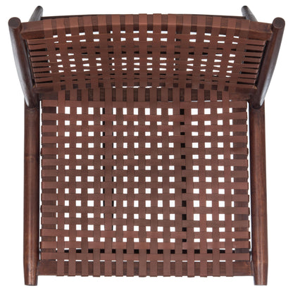 Safavieh Home Soleil Natural and White Leather Woven Accent Chair