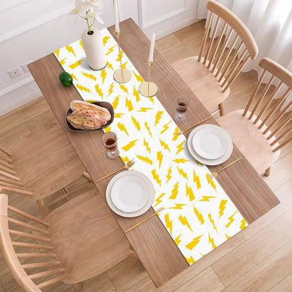 Buxiuer Lightning Bolt Table Runner Cartoon Themed Birthday Party Decoration Baby Showers Dining Room Home Kitchen Table Decor