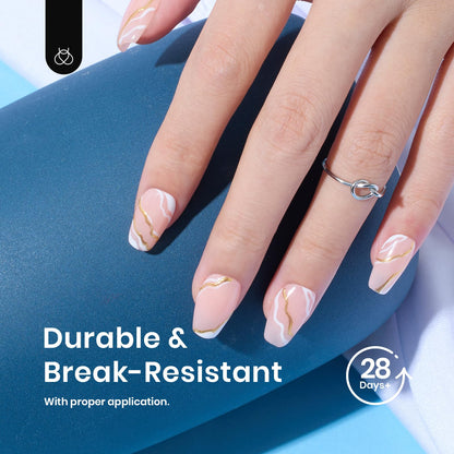 Beetles Gel Nail Kit Short Almond, 240Pcs Easy Nail Extension Set Shaped Clear Tips with 5 in 1 Nail Glue Base & Top Coat and Mini UV Lamp, Nail Tips Art Acrylic Nail Kit Gifts for Women