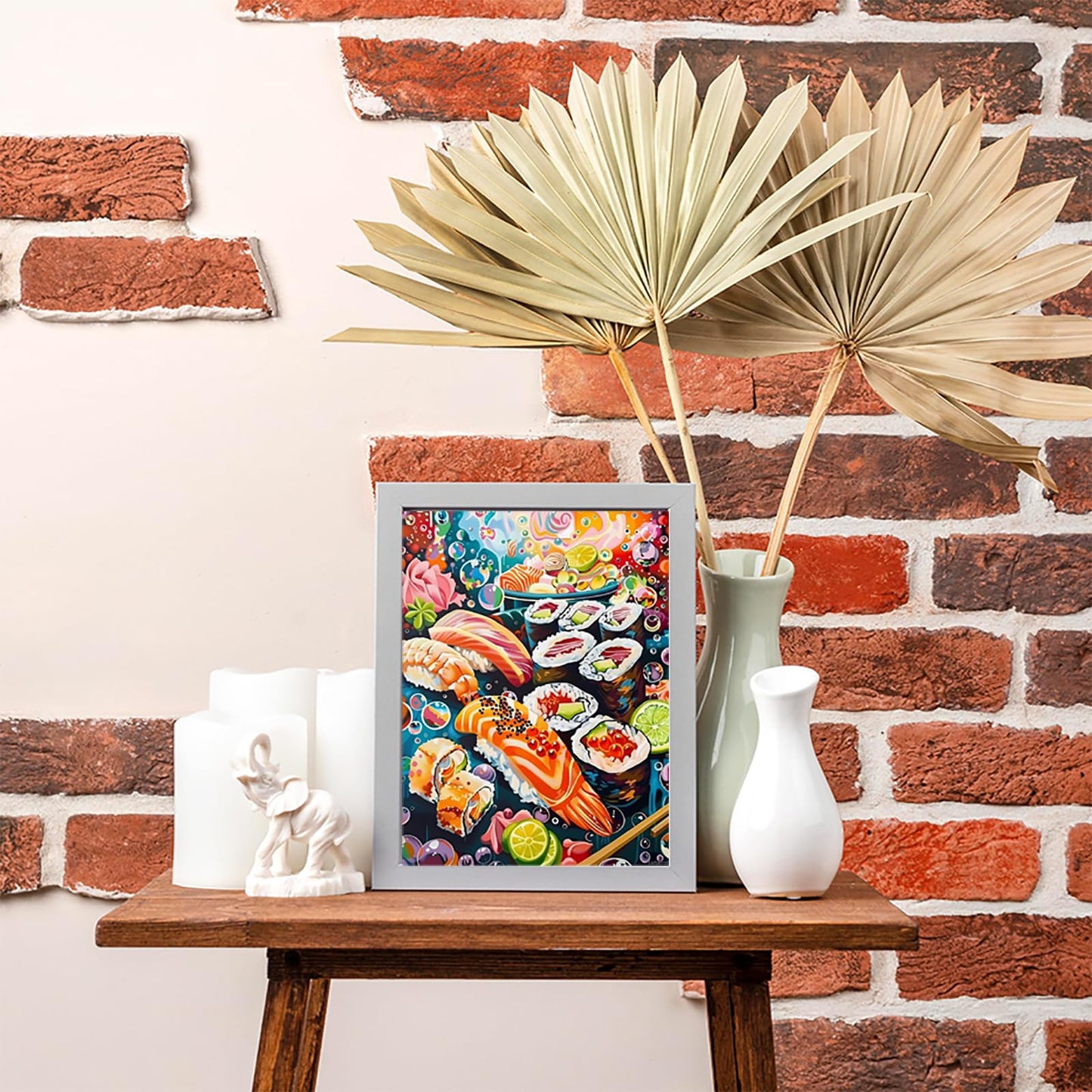 EATUKYIC 5D Food DIY All Kinds of Delicious Sushi Diamond Craft Full Drill Diamond Art for Adults Gift Presents Home Wall Decor Gem Arts 12x16 inch