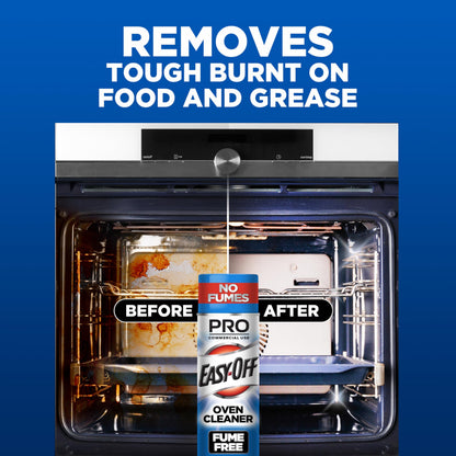 Easy-Off Fume Free PRO size Oven Cleaner Foam, Removes Grease & Burned-On Food, For Ovens, Air Fryers & More 24oz (2-count)