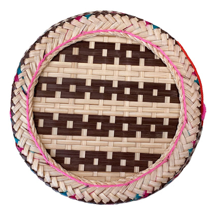 Bamboo Sticky Rice Serving Basket Thai Kratip Container 100% Handmade Traditional Village Handicrafts with Vegetable Plant Based Dye Coloring Shades Food Safe
