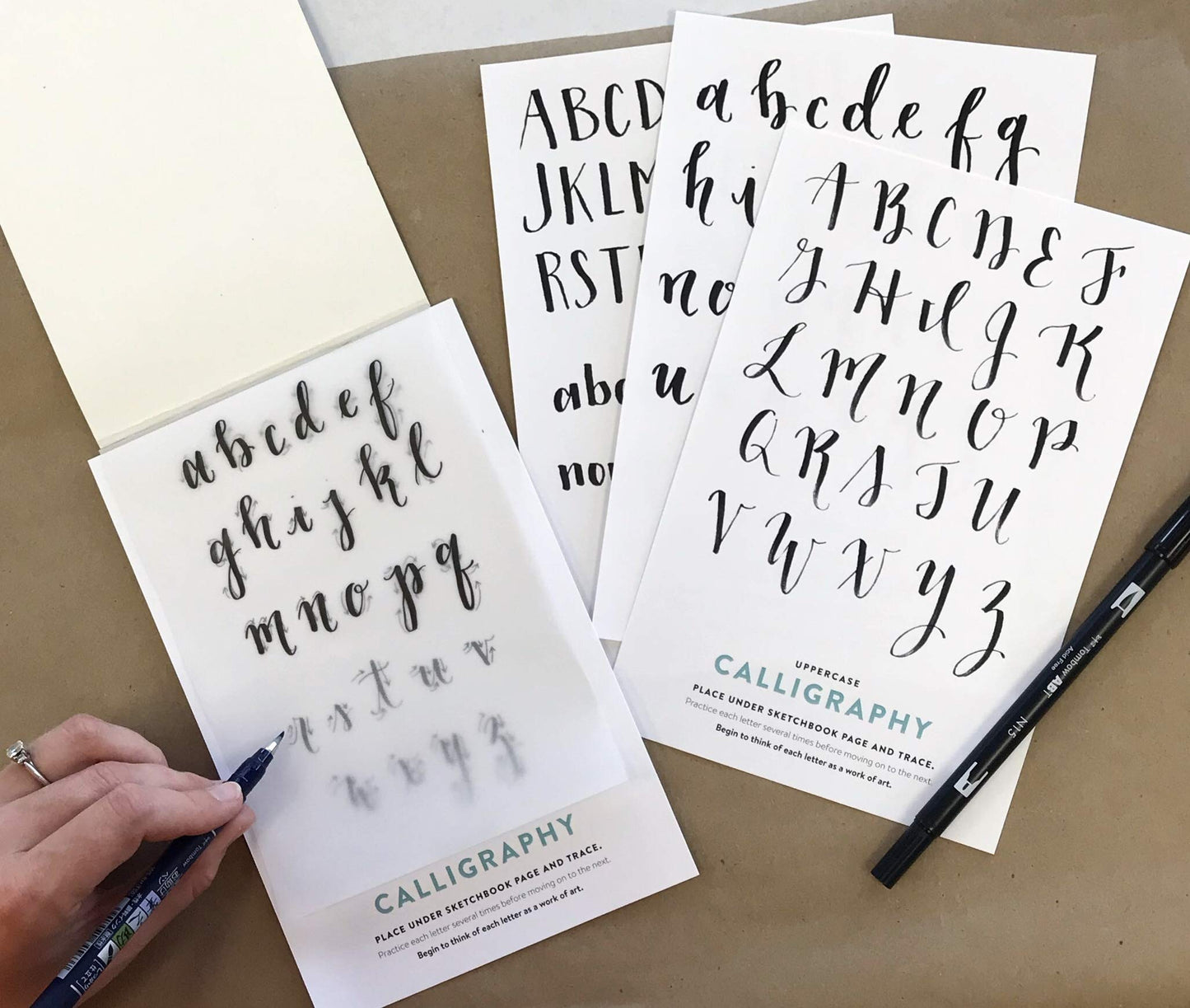 Brush Lettering Kit - DIY Brush Lettering Starter Set by Wildflower Art Studio