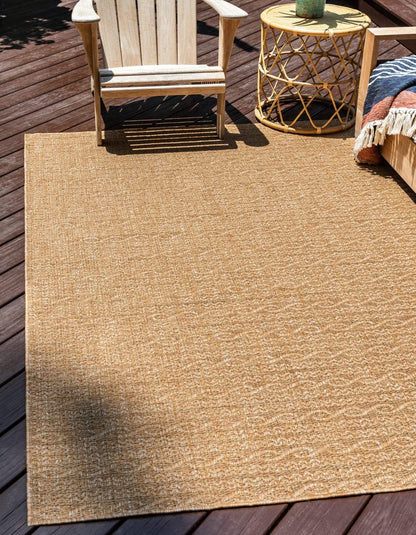 Unique Loom Outdoor Modern Collection Area Rug - Links, 2' 2" x 3' 1" Rectangle, Light Brown/Brown